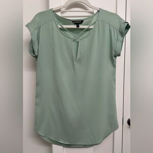 Express Light Green Women's Blouse